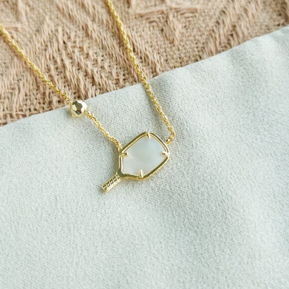 Kendra Scott - Pickleball Ivory Mother-of-Pearl Necklace Gold - Picture 2 of 4